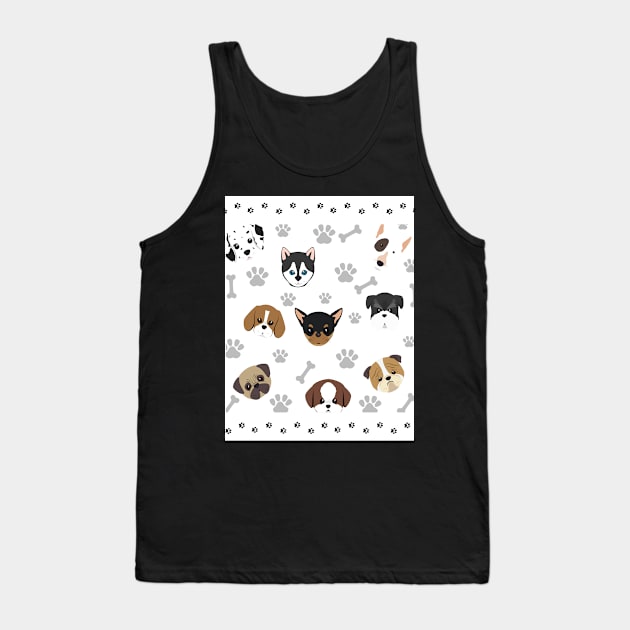 Cute Puppy Dog Pattern Design - Perfect Gift for Dog Lovers Tank Top by ViralAlpha